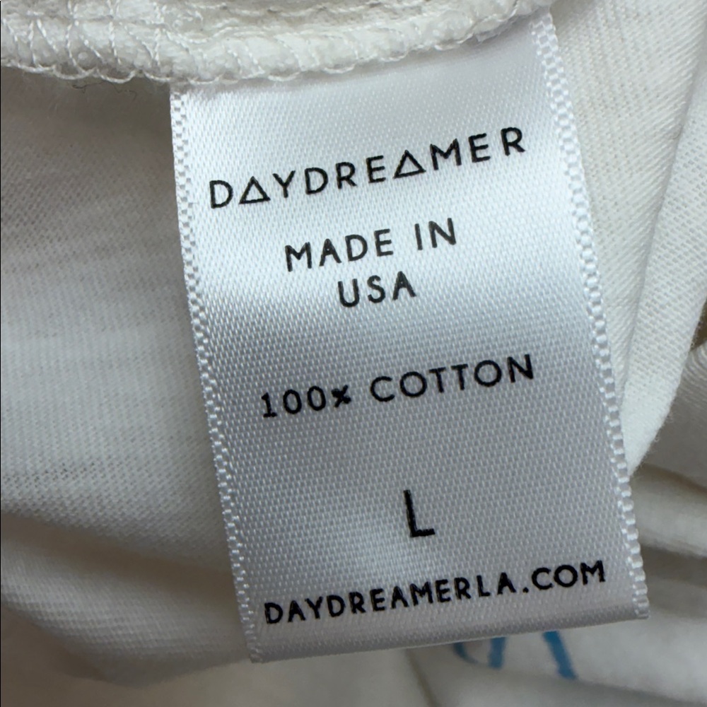 DAYDREAMER Beverly Hills Girlfriend Tee in Vintage White Sz L - Picture 8 of 9